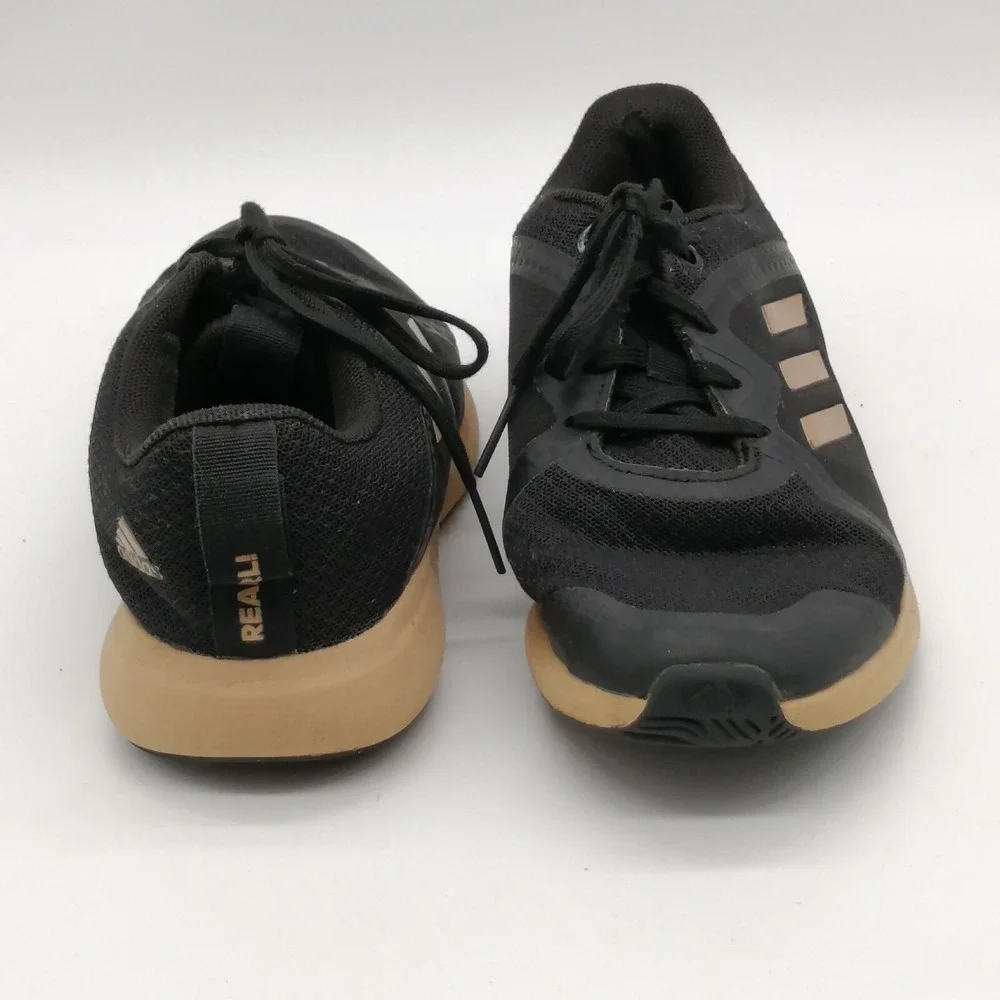 Adidas Shoes Girls Black Tan 4 Athletic Sneakers Walking Running Comfort